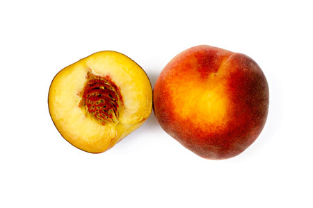 peach on a white backgroundの写真素材