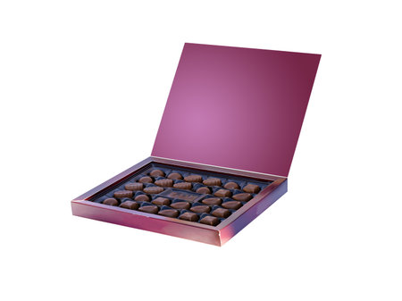 chocolates in a boxの写真素材