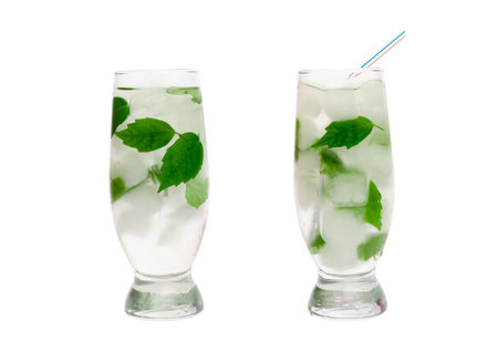 cocktail with mint and iceの写真素材