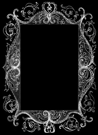 picture frame isolated on black, sketchの写真素材