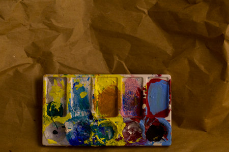 palette for paints on retro background