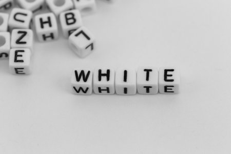 the word from dice white on a white background