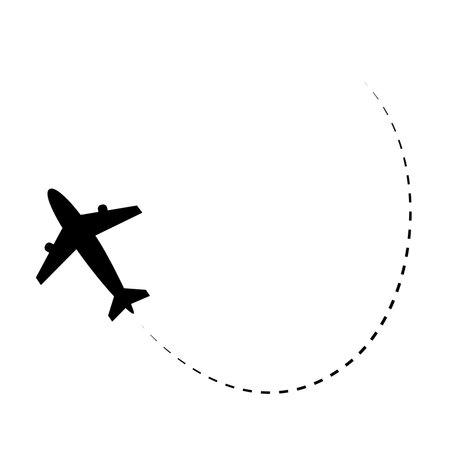 Plane icon with line path, vector illustration.のイラスト素材