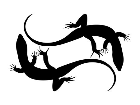 Lizard silhouette stock vector illustration. Icon, logo, symbol.のイラスト素材
