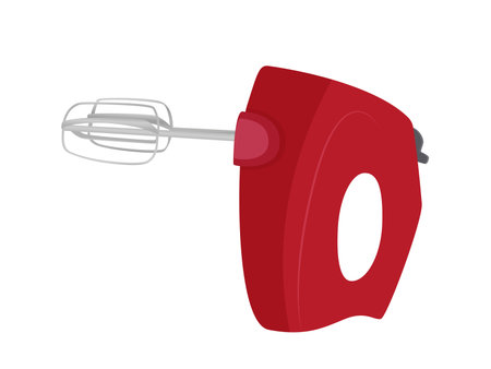 Red mixer kitchen tool isolated on white background. Vector illustration.のイラスト素材