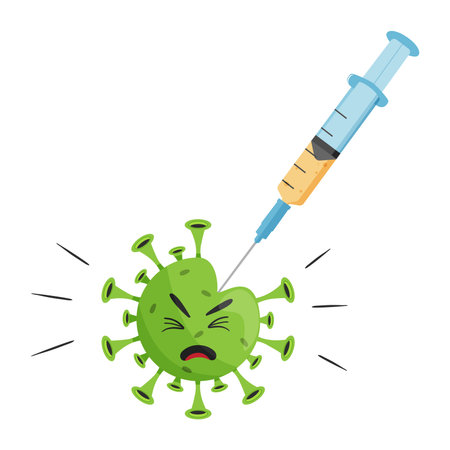 vaccine,   prevention. Vector illustration isolated on white background.のイラスト素材