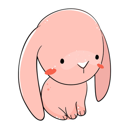 Cute little rabbit. Farm animal vector illustration.のイラスト素材