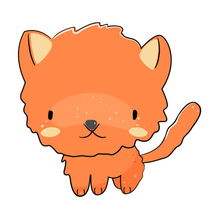 Cute little red cat. Kitty vector illustration.のイラスト素材