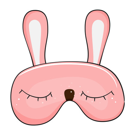 Cute sleeping bunny kid mask. Vector illustration.のイラスト素材