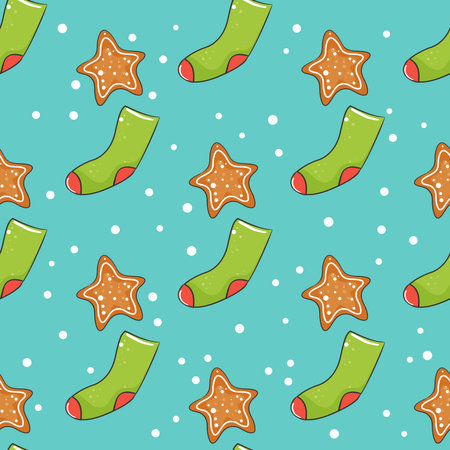 Cute merry christmas seamless pattern. Vector illustration.のイラスト素材