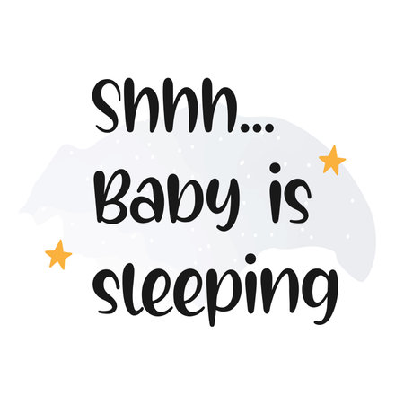 Shhh... Baby is sleeping quote. Vector illustration.のイラスト素材