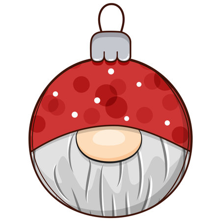 Cute christmas tree ball character. Vector illustration.のイラスト素材