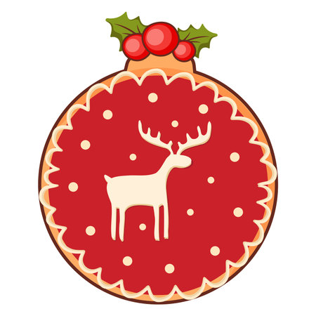 Cute merry christmas gingerbread. Vector stock illustration.のイラスト素材