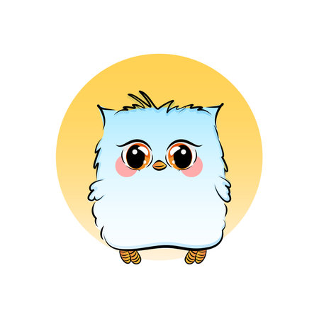 Cute little blue bird in cartoon style.のイラスト素材