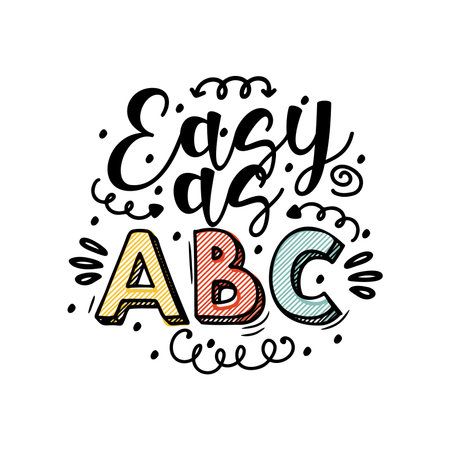 Doodle hand drawn school inspirational quotes Vector illustration.のイラスト素材