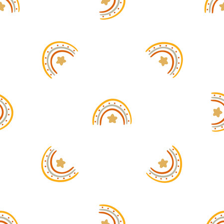 Cute baby seamless pattern for nursery arrangement. Vector illustration.のイラスト素材