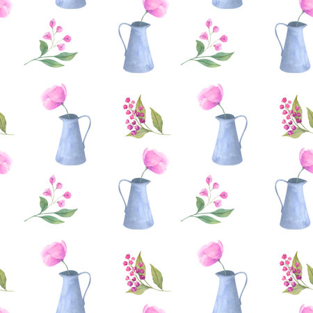 Classic Popular Flower Seamless pattern background.Perfect for wallpaper, fabric design, wrapping paper, surface textures, digital paper.の写真素材