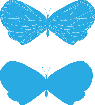 Set of decorative butterflies. Set of butterflies isolated without background. Decorative design elements. . Vector clipart for logos, package design, emblem, tattoosのイラスト素材