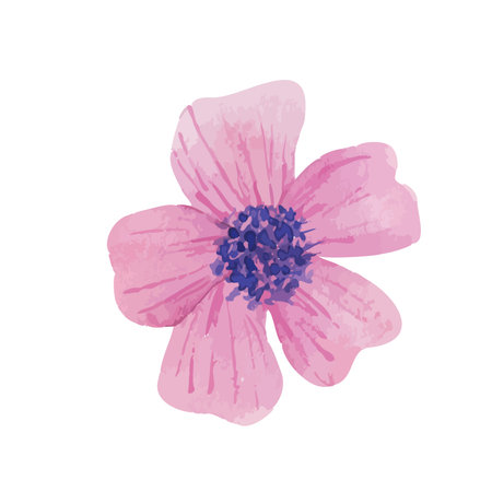 Set of beautiful hand drawn flowers in retro style. Hand drawn vector illustrationのイラスト素材