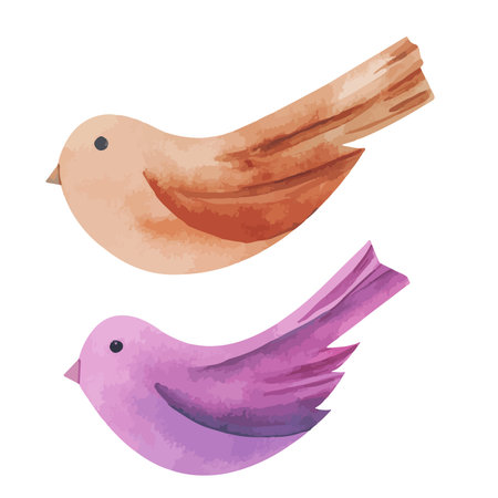 Watercolor wood birdhouse with heart. Spring decoration. Vector illustrationのイラスト素材