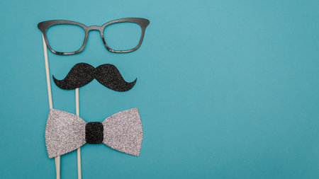 Concept layout for the holiday Father's Day. Blue background.の写真素材