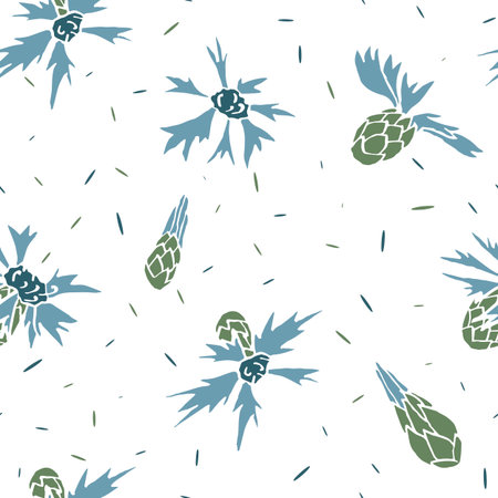 A Vector vintage seamless pattern with cornflowersのイラスト素材