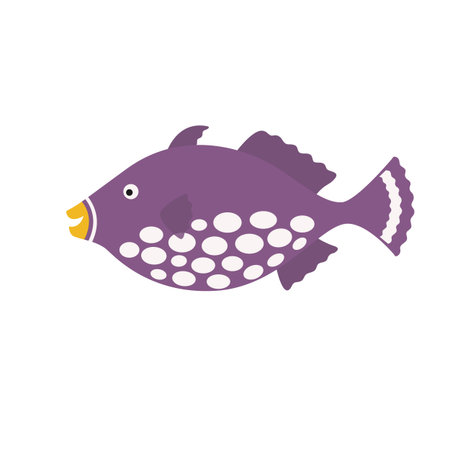 Clown Tiggerfish, exotic fish tropical marine fish. vectorのイラスト素材