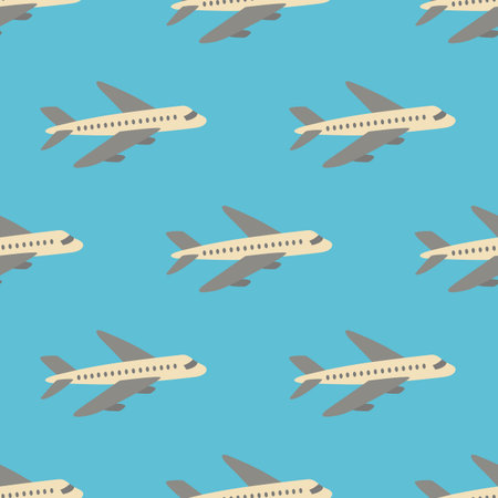 Seamless vector pattern with planes.のイラスト素材