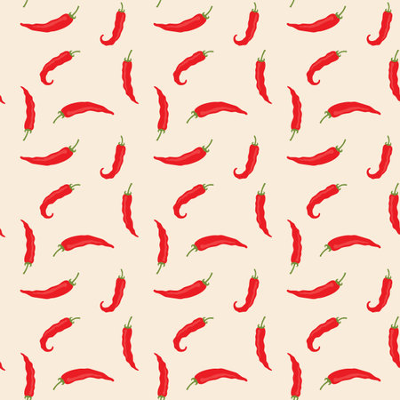 chilli pepper seamless pattern. vector illustrationのイラスト素材