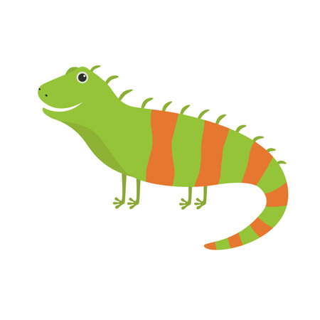Cute iguana cartoonのイラスト素材