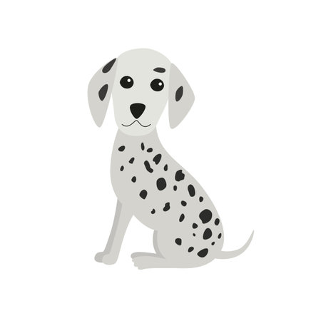 Dalmatian dog sitting.のイラスト素材