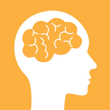 Brain vector icon. Simple silhouette symbol.のイラスト素材