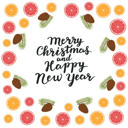 Holiday with fruits card design vectorのイラスト素材