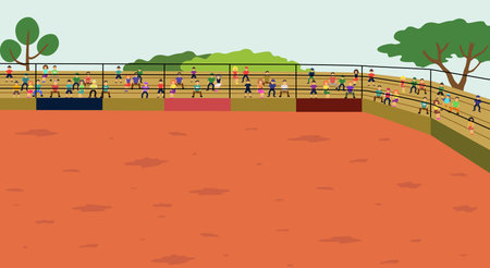 The Arena. The Rodeo background Vector illustrationのイラスト素材