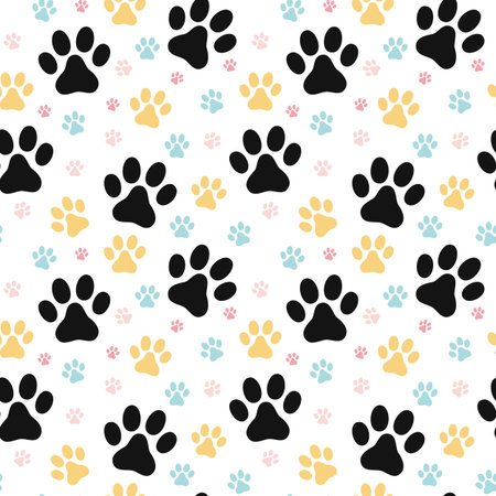 Dog paw print seamless patternのイラスト素材