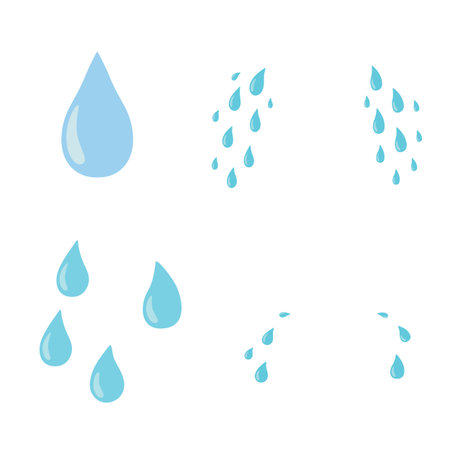 Tears set. Drop. Vector flat cartoon character icon design. Isolated on white background. Cry,tears conceptのイラスト素材