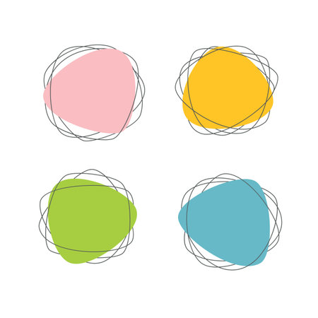 Pink, blue, yellow and green Stickers Stainsのイラスト素材
