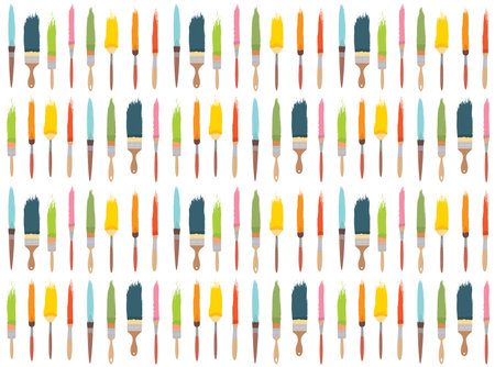 Seamless pattern art brushes with color paint. Vector illustration.のイラスト素材
