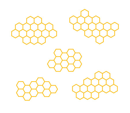 Set icons honeycomb. Vector illustration isolated on white background.のイラスト素材