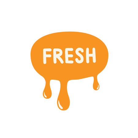 Fresh icon. Orange paint dripping. Vector illustration.のイラスト素材