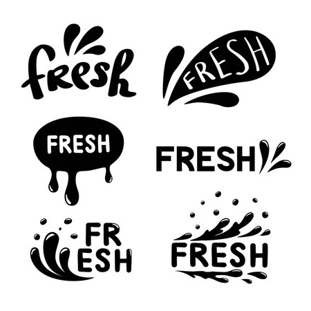 Set of abstract spray, water drop, Fresh icons. Vector illustrationのイラスト素材