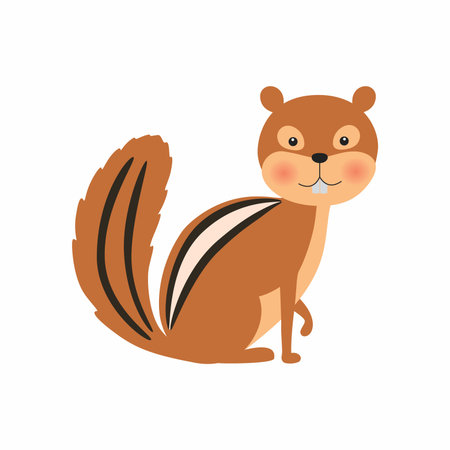 Cartoon chipmunk. Vector illustration isolated on white background.のイラスト素材