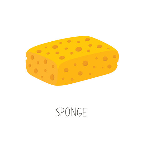 Yellow sponge cartoon icon. Illustration for web and mobile designのイラスト素材