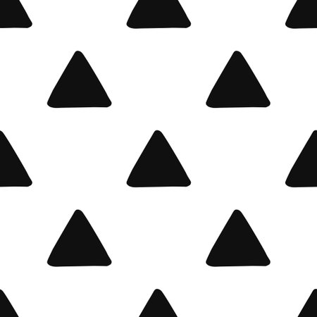 Seamless pattern with black triangles. Vector illustrationのイラスト素材