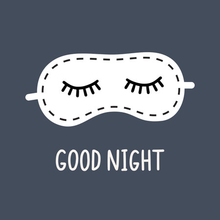 Good Night Abstract Background with Funny Sleeping Mask. Vector Illustrationのイラスト素材