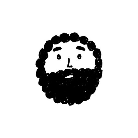 Man face with beard. Vector illustration isolated.のイラスト素材