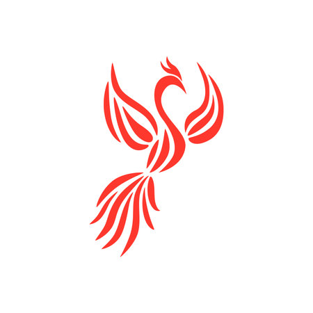 Flying Phoenix Fire Bird abstract Logo design vector template.のイラスト素材