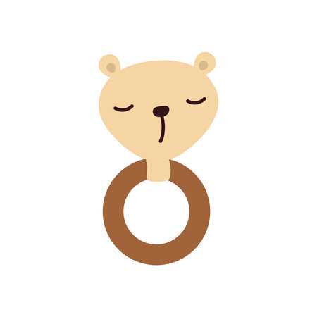 Illustration toys rattle bear for baby. The concept of parenting and caring for a child.のイラスト素材