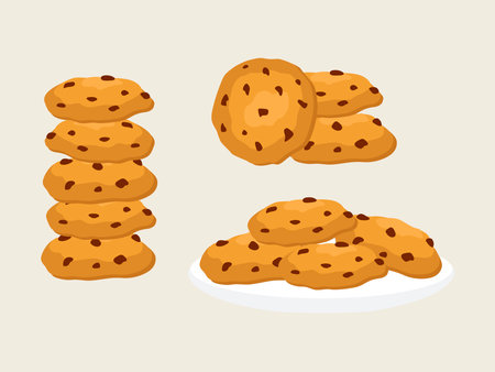 Traditional cookies with chocolate crisps.のイラスト素材