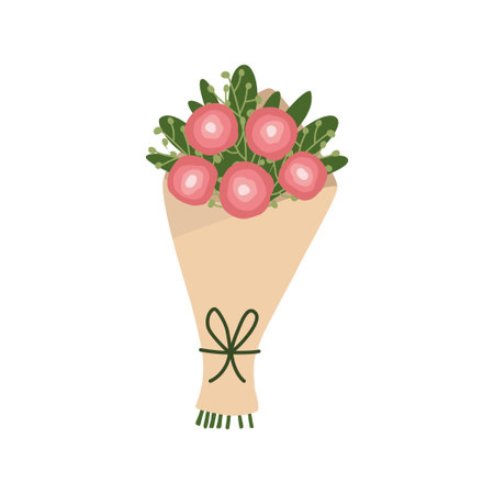 Bouquet of flowers. Hand drawn summer flowers.のイラスト素材